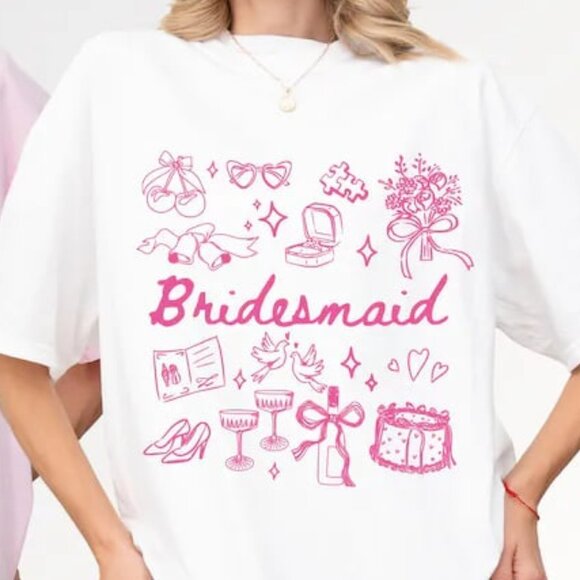 Tops - Bridesmaid Shirt, Matching Tee, Engagement Shirt, Gift For Engaged Friend